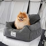 PAWZ Road ドライブベッド 犬 車 ドライブシート ドライブボックス ペット 犬用品 助手席 キャリーバッグ 車載用 飛び出し防止 リード付き 取り外し可能 洗濯可能 おでかけ 2匹 Lサイズ 小/中型犬 - グレー