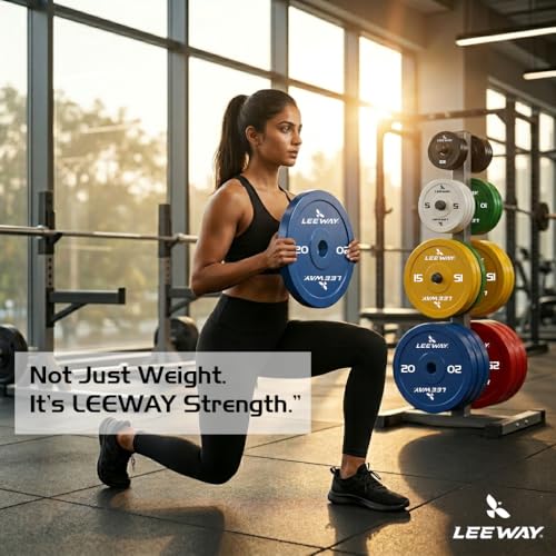 Image of Leeway Color Steel Weight Plates (40kg Set) | Iron Plates for Gym | 51mm Olympic Hole | Metal weight for Home Gym & Powerlifting | Solid Steel Construction(Multi Color, 40kg Set(2.5X4+5X2+10X2))