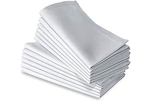 JUWENIN Cotton Napkins, Set of 24, 20x20 Inches, White