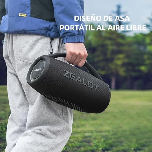 Image of Zealot Bluetooth Speaker, 80W Portable Speaker Loud with Booming Bass, DSP, IP67 Waterproof Outdoor Speaker, Wireless, PowerBank, Bluetooth 5.2, Large Bluetooth Speaker for Camping, Beach, Gift