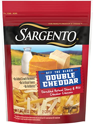 Sargento, Artisan Blend Double Cheddar Shred, 8 Ounce