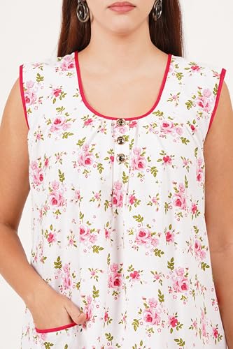 Image of Breezly Woman's Long Short Calf Length Pure Cotton Nighty