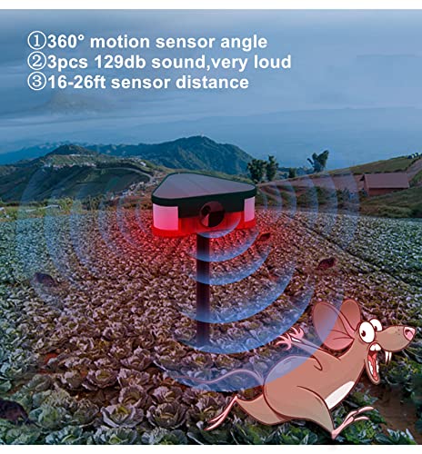 Hulppre Solar Outdoor Motion Sensor Alarm Upgraded 360° Motion Detector & 3X129Db Loud Siren Lamp 4 Work Modes Strobe Light With Remote,Say Goodbye To The Unwanted Explorers #TOP1