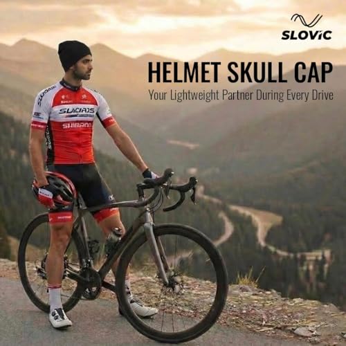 Image of Slovic Helmet Skull Cap for Men [Pack of 2] | Hair Cover Beanie Cap for Men | Lightweight & Washable Helmet Cap for Bike | Cycle & Bike Accessories all | Ideal for Biking, Cycling & Sports | Free Size