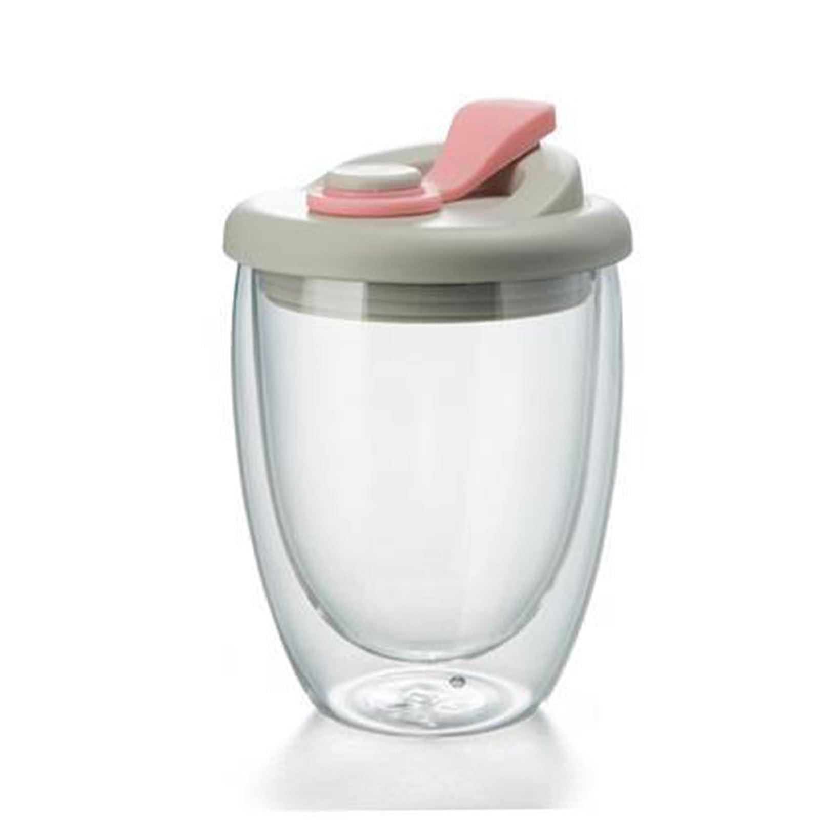 Whoasyst Walled Insulated Borosilicate Glass Milk Cup Leak Proof Lid for Hot Cold Beverages 450ML 350ML 250ML Spill Proof Commuters Water Bottle
