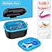 BVN Denture Bath Denture Case: Denture Cup for Soaking Dentures, Retainer Cleaner Case with Mirror, Mouth Guard Case, Aligner Case, Retainer Holder, Night Guard Case, False Teeth Container Black