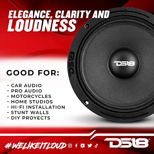 Image of DS18 PRO-ZXI8M 8 inch Car Audio Mid-Range Loudspeaker 600 Watts 8-Ohm (1 Speaker)