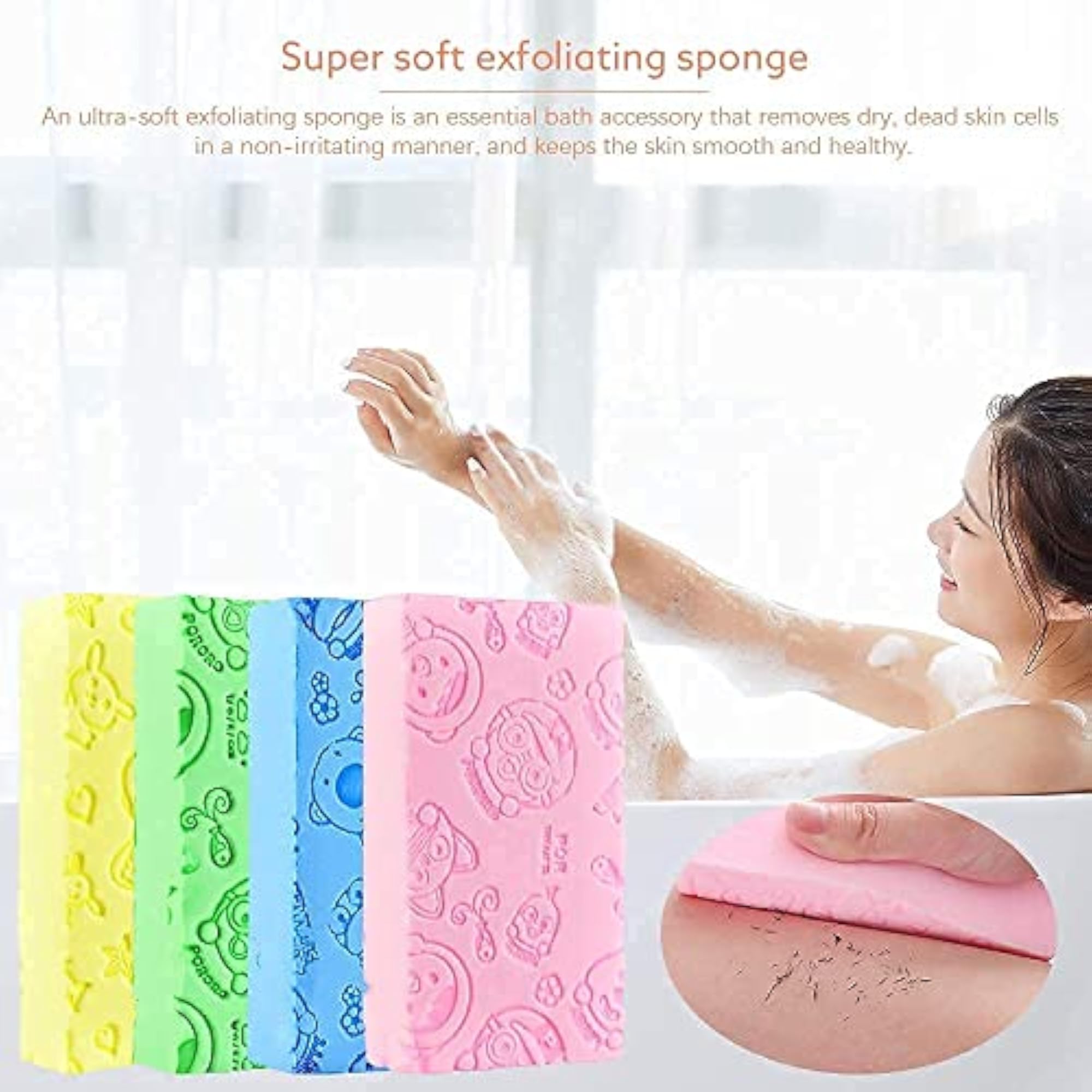 Pack 2 Super Soft Bath Sponge Scrubber for Kids & Babies