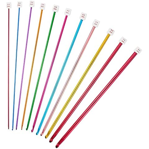 Graplan 11 PCS Tunisian Crochet Hooks Set 2 mm-8 mm Tunisian Afghan Knitting Hook Needle Set,Crochet Starter Kit for Beginners Home Use Cover