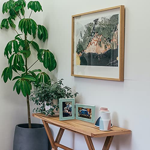 Wisadd Vertical & Horizontal 4X6 Picture Frames Double Hinged Wood Folding Photo Frames With Real Glass Front Fit For Desktop Or Tabletop, Wood Grain Xzon-V46-H64 #TOP5