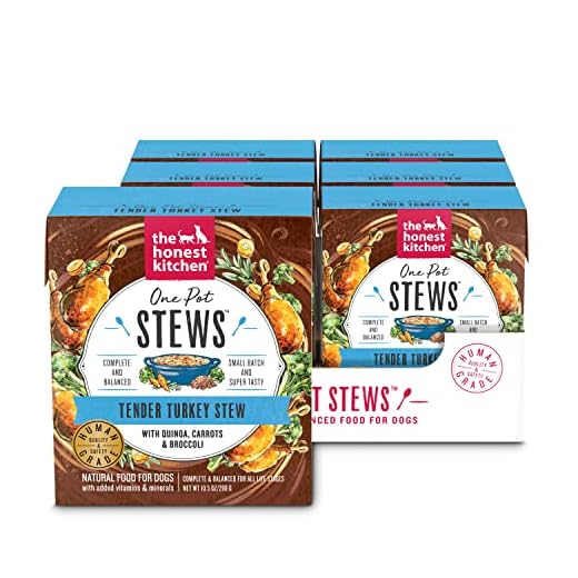 The Honest Kitchen Human Grade Wet Dog Food - One Pot Turkey Stews,10.5 Oz(Pack of 6)