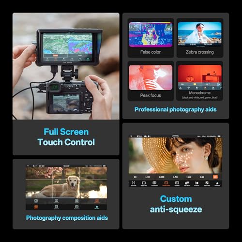 Image of VILTROX DC-550 Pro II 5.5 Inch 4K HDMI Camera Field Monitor | 1400 nits, 160Wide View Angle, 1920x1080 IPS, Sunshade Hood, 3D Lut, Peaking Focus Assist, DC 12V Type-C 5V in