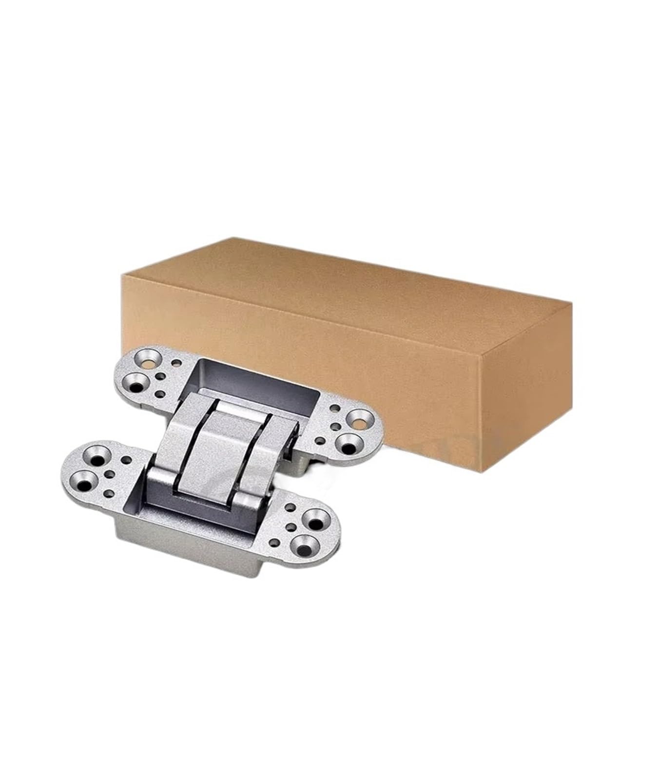 2pcs Side Wooden Doors Invisible Concealed 100mm 114mm Length Mini Hinge 180 Degree Small Hidden Door Hinges(Sliver,80KG-2pcs)