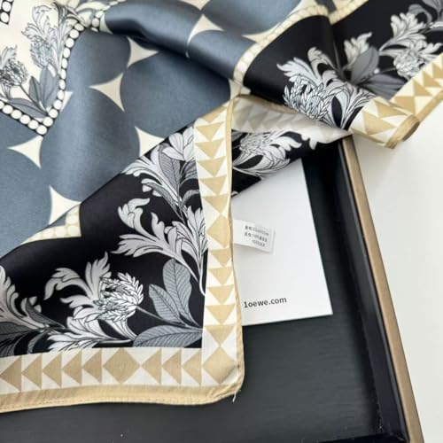 100% Mulberry Silk Neck Scarf 21"x21" Women's Small Square Scarfs Neckerchief Silk Headscarf with Gift Packed3