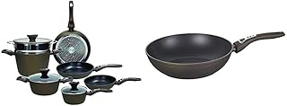 Tognana Diamantea Batteria 10 Pezzi, Alluminio, Bronzo & Diamantea Wok, Alluminio, Bronzo