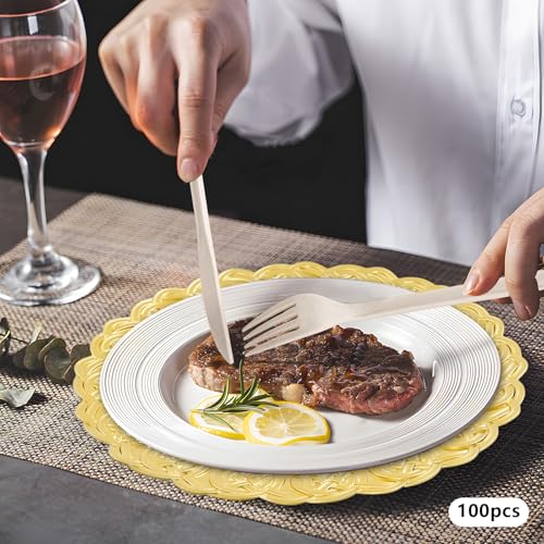 100 Platos Cargadores Plásticos Redondos 13" Dorados miniatura 4