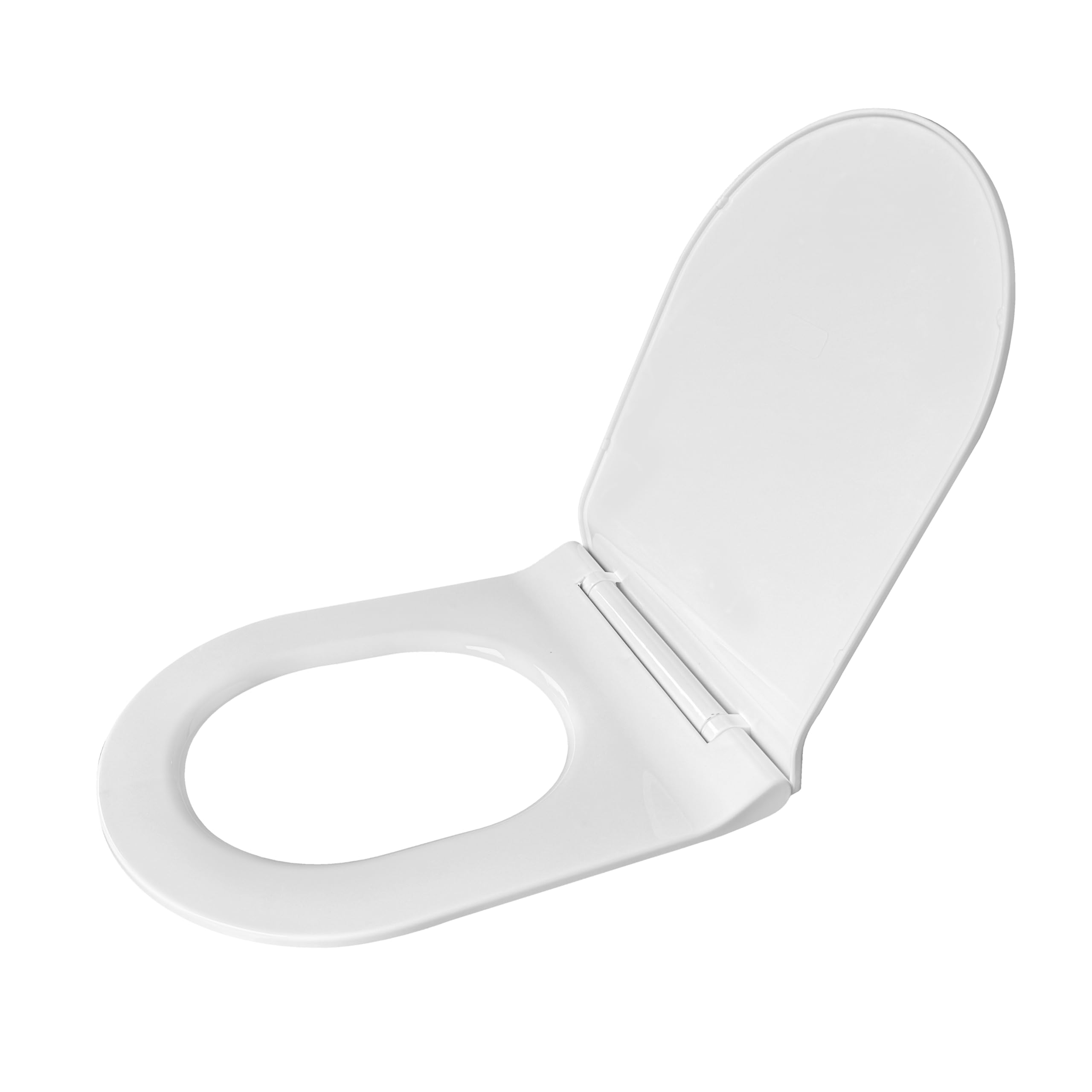 U - Shape Toilet Seat Cover Soft Closer Toilet Seat for Bathroom with Installation Kit (White_Cube)