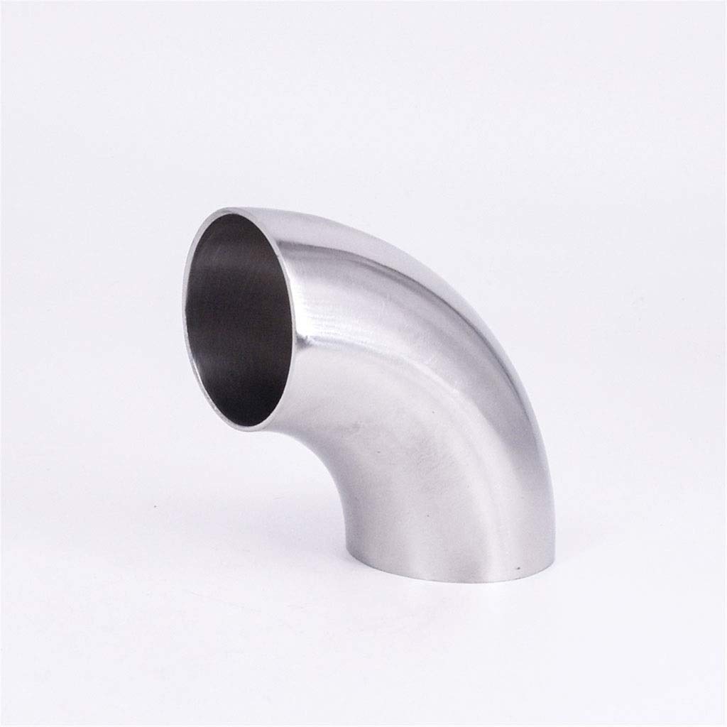 Codo de mandril con grado de curvatura, Codo de soldadura a tope sanitario acero inoxidable 304, 90 grados, conexión for tubería, diámetro exterior 12,7-52 mm(38mm OD)
