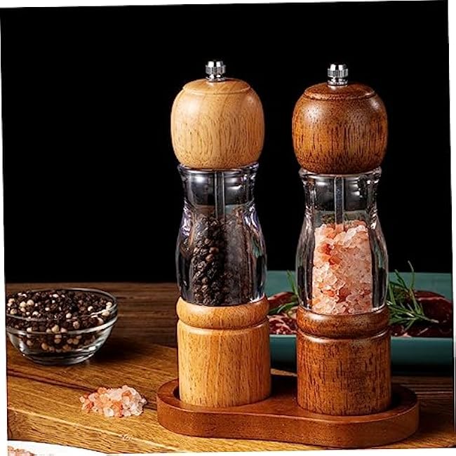 Ciieeo 2pcs Crank Pepper Mill Grinder Manual Spice Tool Quality Material Easy to Operate Suitable for Occasions