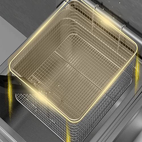 Gasfritteuse Multifunktions-Gasfritteuse, 22 l Edelstahl-Fritteuse mit großem Fassungsvermögen, kommerzielle Pommes-Frites-Maschine mit 2 Körben und Deckeln, einstellbare Feuerkraft, für Pom – Bild 3