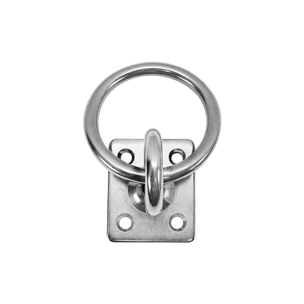 MH GLOBAL Square Swivel Pad Eye Plate W Ring 1/4