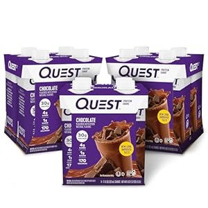 Quest Nutrition Ready To Drink Chocolate Protein Shake, 30g Protein, 4g Net Carbs, Gluten Free, Keto Friendly, 11 fl oz – Pack of 12