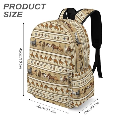Horse Backpack Daily Commuting Casual Fashion 17 Inch Oxford Cloth Backpack3