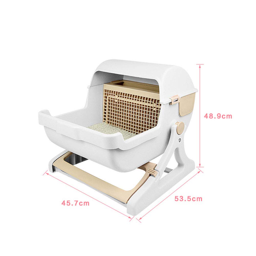 Maison De Toilette pour Chat Bac À Litière pour Chat Structuré avec Tamis Litière pour Chat Semi-Automatique Nettoyage Rapide Plateau Réutilisable,Vert