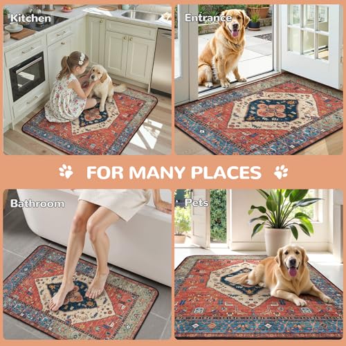 Image of Lahome Reusable Washable Puppy Pads - 2 Pack Super Absorbent & Waterproof Dog Training Mats for Potty, Crate and Floor - Leakproof Pee Pads with Non-Slip Backing (Red, 36 inchx48 inch)