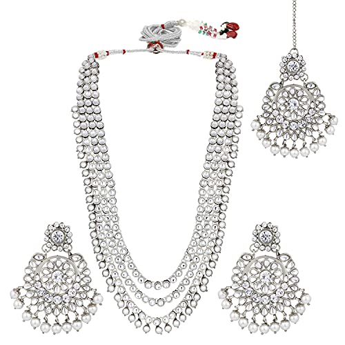 Image of Peora Ethnic Traditional Kundan Bridal Jewelry Set Gift for Women