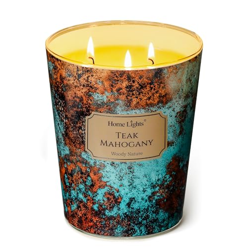 HomeLights Large jar Candle | 3-Wick Long-Lasting Scented Candles...