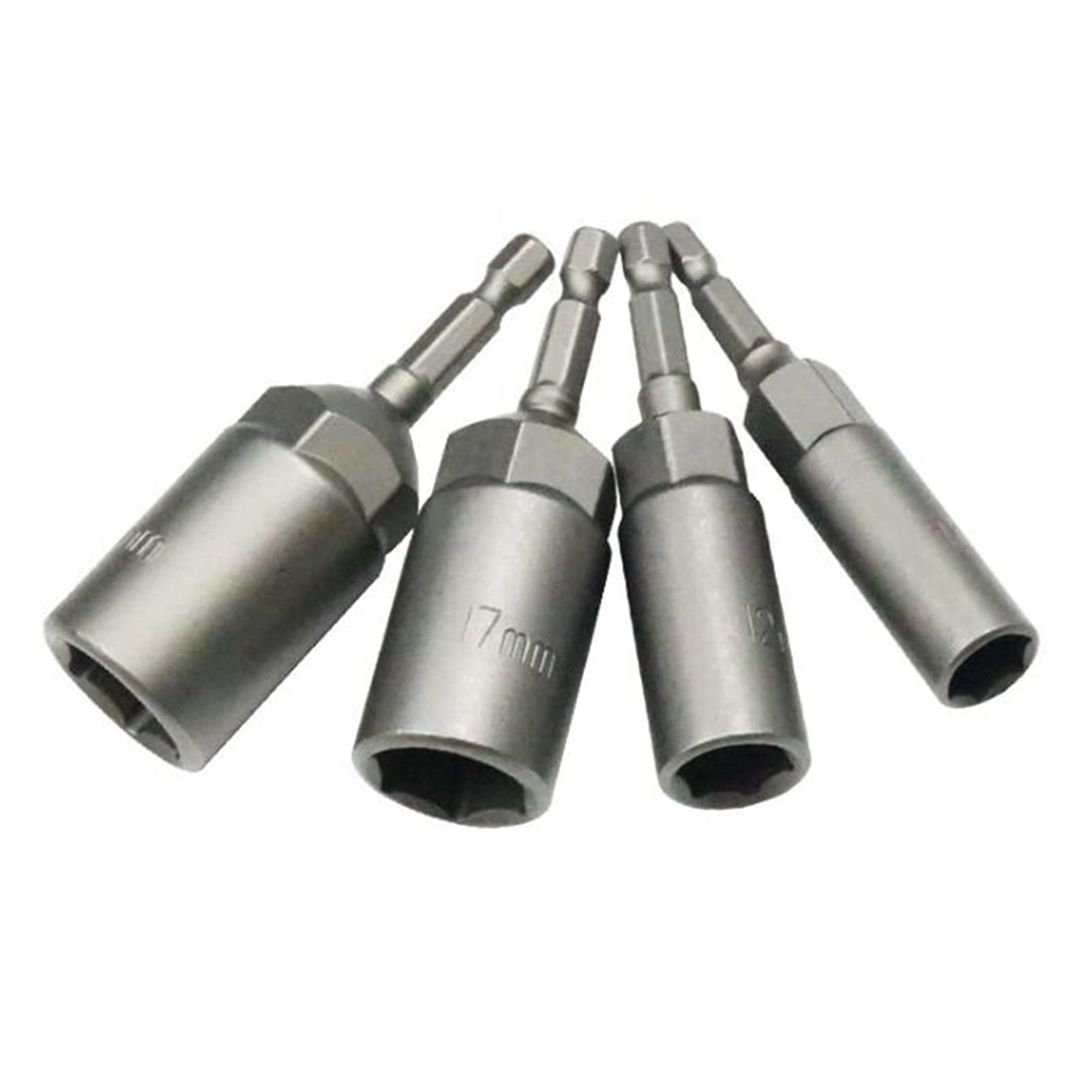 Juego de 10 Llaves de Vaso hexagonales de 1/4 de Pulgada, Adaptador de Enchufe para Taladro de Impacto de 1/2 Pulgada, Brocas y portabrocas