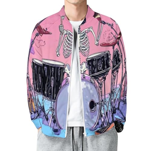 Veste de transition légère homme à motif squelette avec poches fonctionnelles