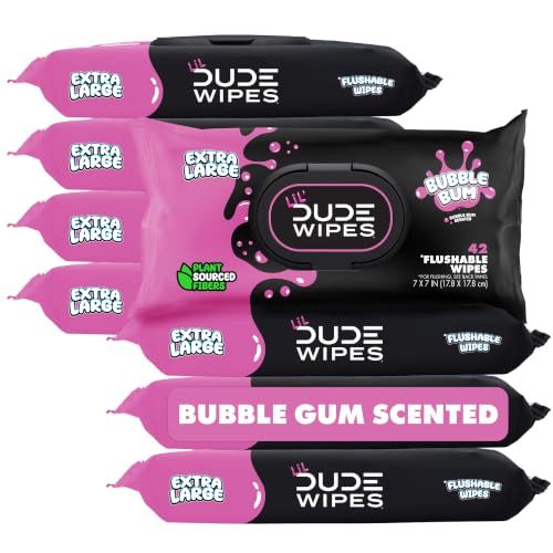 LiL' DUDE Wipes Flushable Potty Training Water Wipes, Bubble Bum, 336 Count