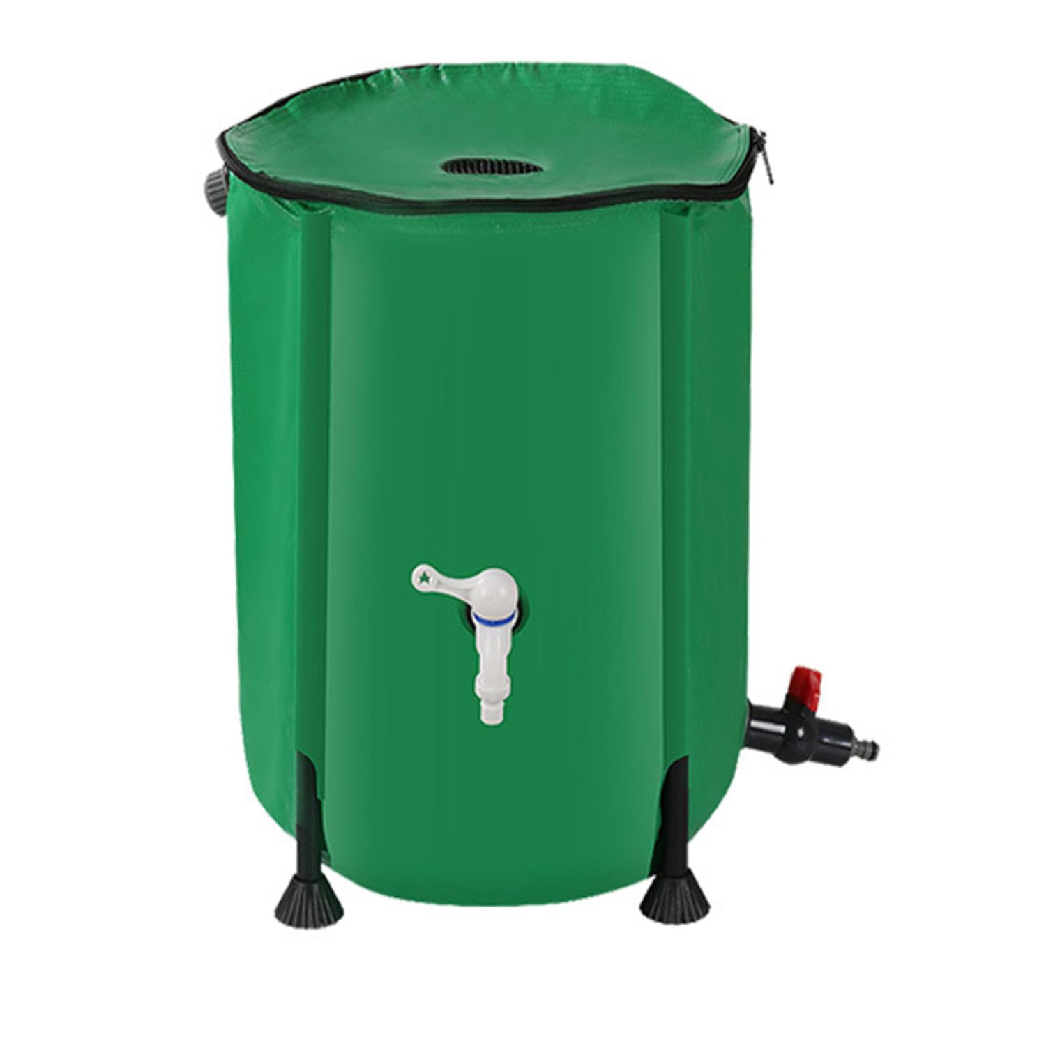 Colector de agua de lluvia portátil de 225 litros, plegable, resistente a los rayos UV, tanque de almacenamiento de agua para riego al aire libre, uso en jardín, solución ecológica de cosecha de