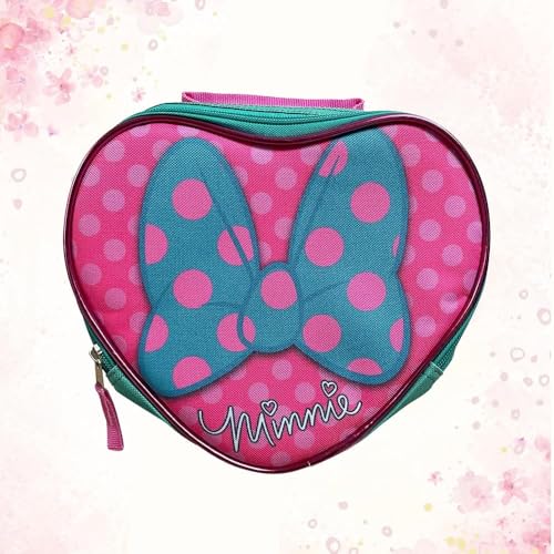 Minnie Mouse 16-Inch Backpack and Lunch Box Set for Girls, Cute School Bag with Heart-Shaped Lunchbox, Mesh Side Pockets, and Padded Straps, Perfect for School or Travel2