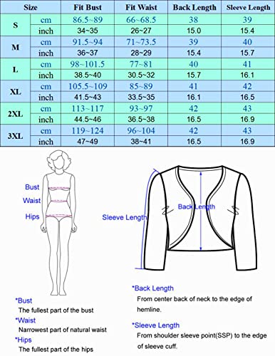 Kancy Kole Women's 3/4 Sleeve Ivory Knit Cardigan For Dress 1950S Style Shrugs Sweaters (Ivory,M) #TOP6