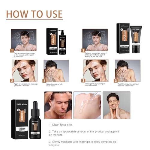 Mens Skin Care Set-Skin Care Set for Men-Face Skincare Gift Set-Skin Care Sets & Kits Includes Mens Face Wash-Mens Face Serum-Mens Face Scrub-Mens Skincare Gift Set - Fathers Day Gift(3PCS) - Image 7