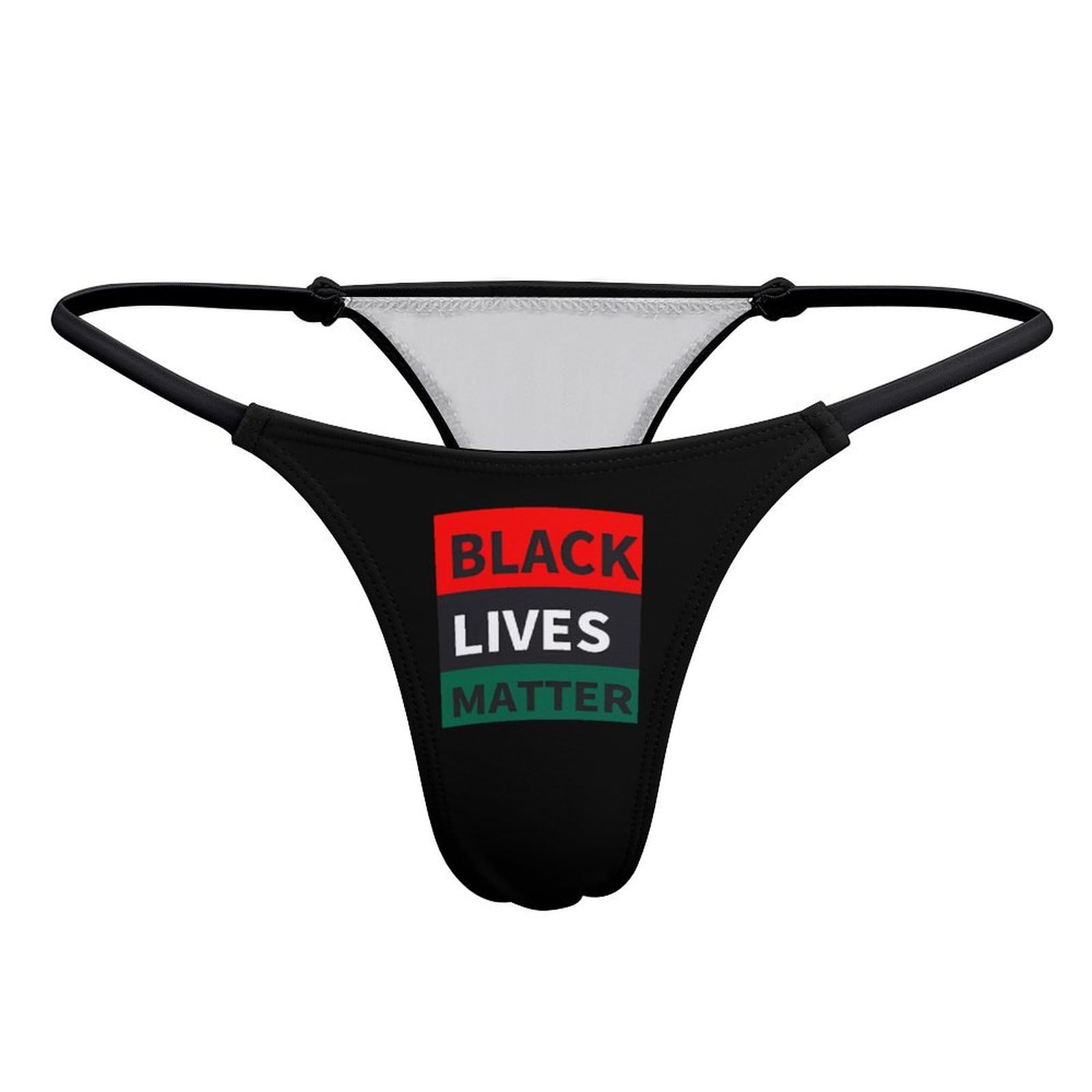 FWJZDSP Black Lives Matter Women's G-String Thong Printed T-Back Underwear Sexy Brief Panty