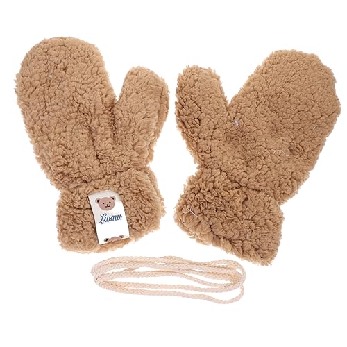 Winter Warm Boys and Girls Gloves Year Old Thicken Plush Mittens Cartoon Gloves