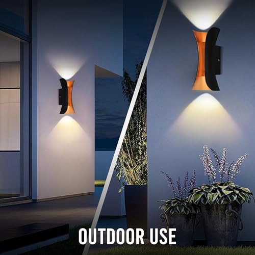 Image of Gesto 10W Waterproof Led Wall Light for Home Decoration - Up Down 2-Way LED Wall Lamp | IP65 Outdoor Fancy Wall Lights for Balcony,Gate,Elevation,Garden,Patio | Decorative Wall Mount Light -Pack of 1