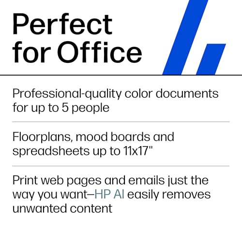 HP OfficeJet Pro 9730e Wide-Format Wireless All-in-One Color Inkjet Printer, Print, scan, Copy up to 11x17', ADF, Duplex Printing Best-for-Office, 3 Month Instant Ink Trial Included (537P6A)