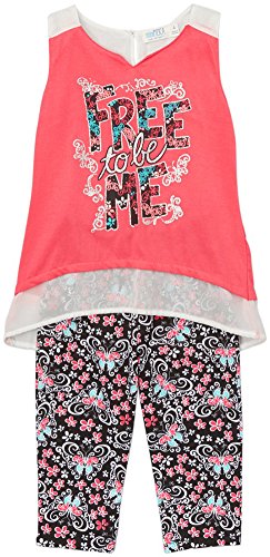 Image of ToBeInStyle Girl's Sleeveless Tank Top & Leggings 2 Piece Outfit Casual Dress Style Set