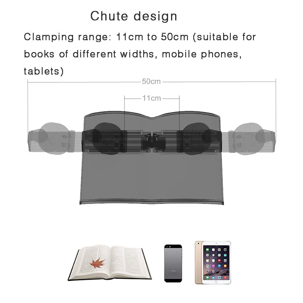 Soporte ajustable para libros con rotación de 360 grados para leer, portátiles y libros de texto