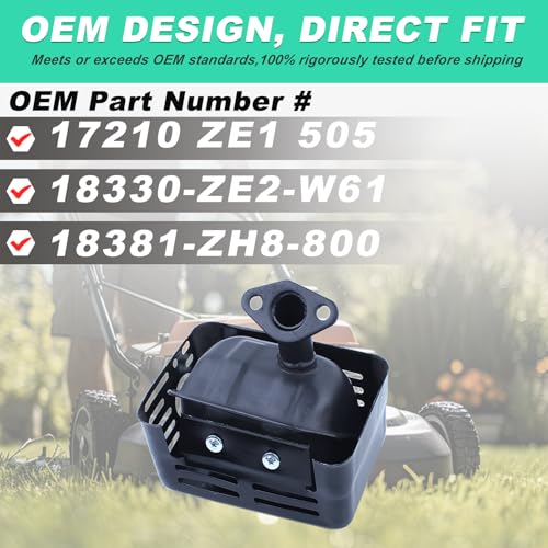 Auspuff Endschalldämpfer für Honda GX200 GX160 GX120 GX140, ADEFOL Auspuff mit Schlauch + Dichtung + Kerze Ersatzteile Endschalldämpfer Motorzubehör