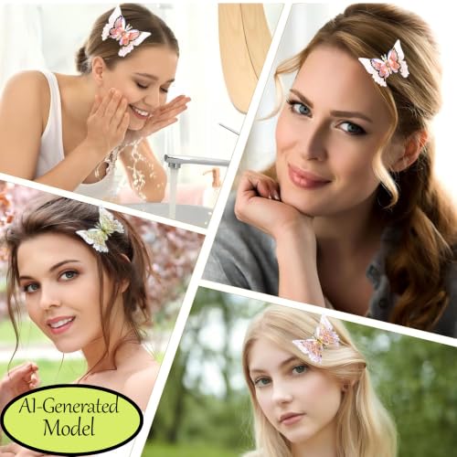 3 Pinzas para cabello mariposa 3D en pack miniatura 4