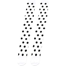 Women Thigh High Stockings Opaque Polka Dot Socks Ladybug Costume Tights