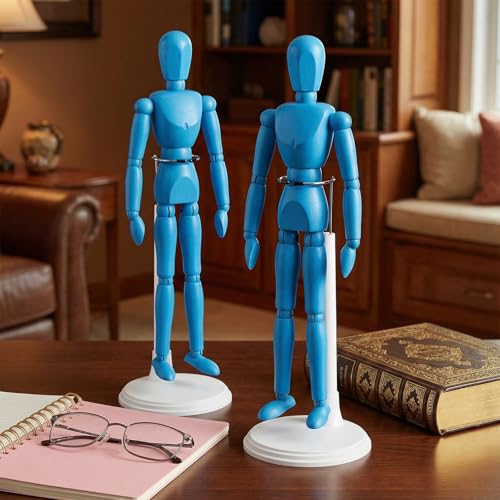 Image of 12 Pcs Doll Stands Set for 8-14 Inches Adjustable Dolls Figure Stand with Retractable Waistline Doll Stand for Home Store Birthday Party Favor Display (White)