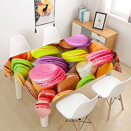 Oduo Nappe Imperméable Polyester Rectangulaire, Nappe imprimée gourmande en 3D Antitache Anti-Moisissure Antifouling Lavable et Facile d'entretien Cuisine...
