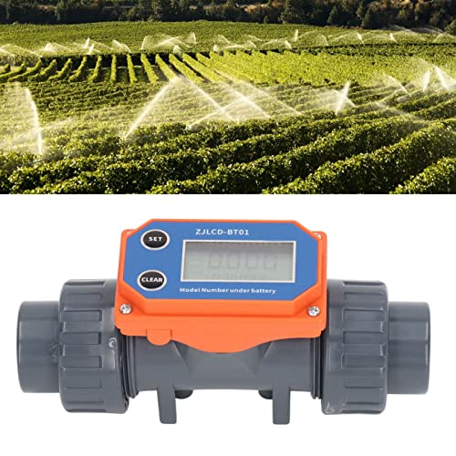Digital Display Water Flowmeter UPVC Liquid Meter 10-150 L/min for Farmland Irrigation Water Plant Fish Pond